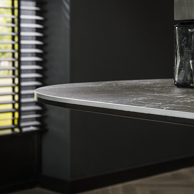 Jedálenský stôl 45-45 Ovál 180x90cm Ceramic Natural Black