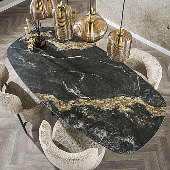 Jedálenský stôl 45-60 180x90cm Ceramik Fossil Black Jedálenský stôl 45-60 180x90cm Ceramik Fossil Black