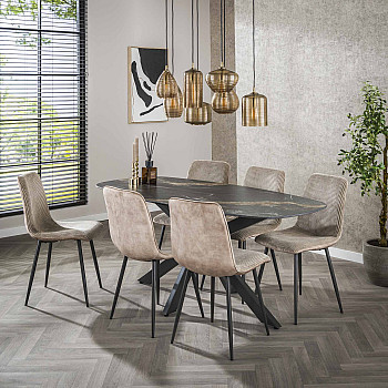 Jedálenský stôl 45-60 180x90cm Ceramik Fossil Black Jedálenský stôl 45-60 180x90cm Ceramik Fossil Black
