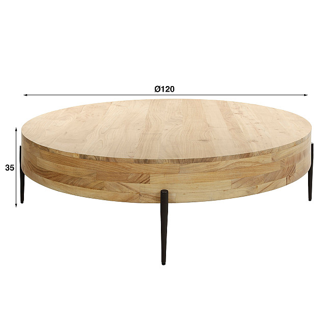 Konferenčný stôl 27-98 Bulky Ø120cm Drevo Acacia