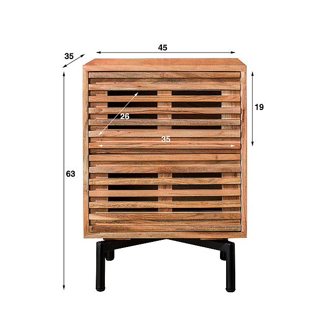 Nočný stolík 28-31 Slide Drevo Mango