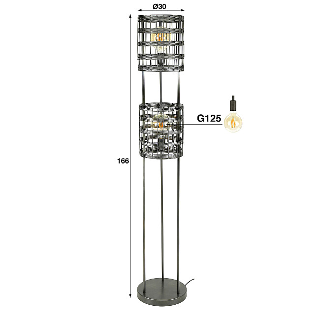 Stojaca lampa 72-67 2L Metal Blinds