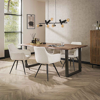 Stolička 45-22 Bouclé Látka Biela