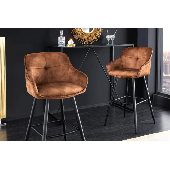 Barová stolička Euphoria 43689 Zamat - Hnedá