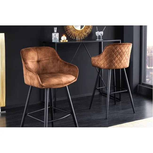 Barová stolička Euphoria 43689 Zamat - Hnedá