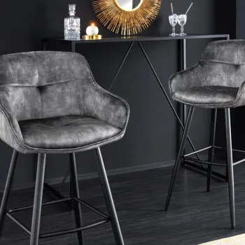 Barová stolička Euphoria 43690 Zamat - Tmavošedá