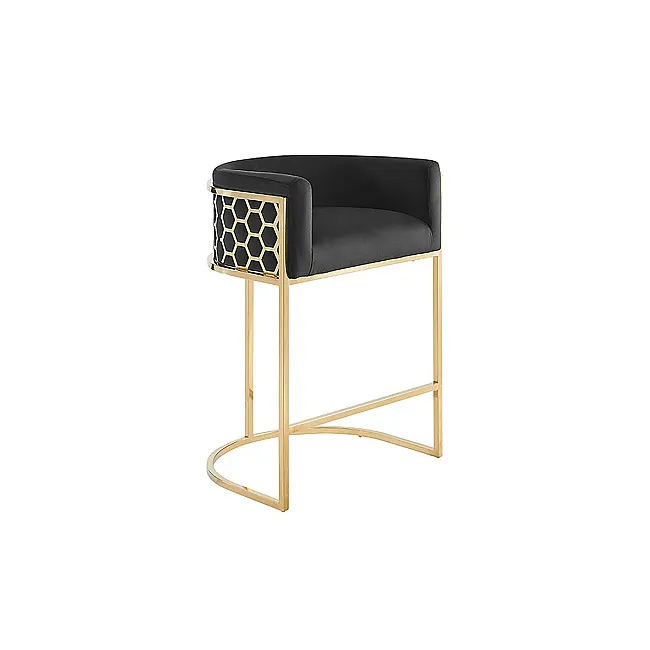 Barová stolička Elegance 47502 Zamat - Čierna