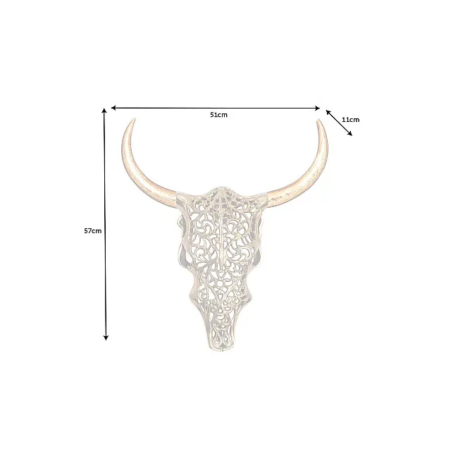 Dekorácia na stenu Bull 45561 Zlatá-Mango drevo