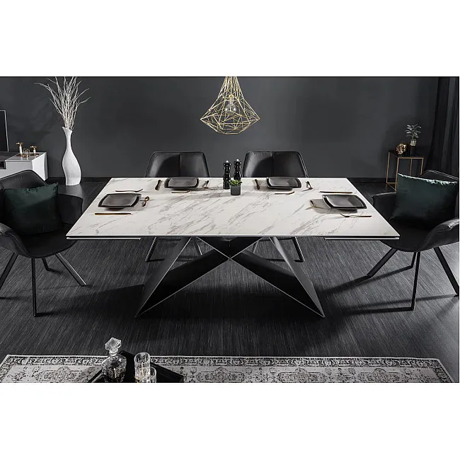 Rozkladací jedálenský stôl 39562 180/260 x 100cm White Look Ceramik