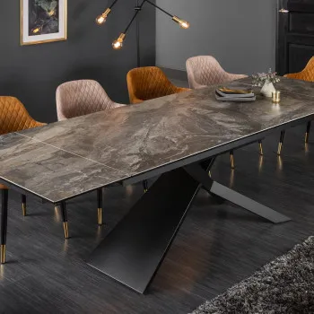 Rozkladací jedálenský stôl 40644 180/220/260 x 90cm Marble Look Ceramik 
