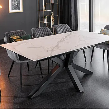 Rozkladací jedálenský stôl Eternity 41218 180/225x90cm Ceramik white marble