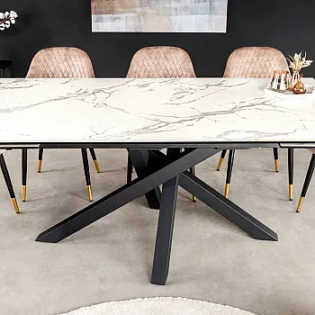 Rozkladací jedálenský stôl Marvelous 43842 180/220/260x90cm Ceramik white marble
