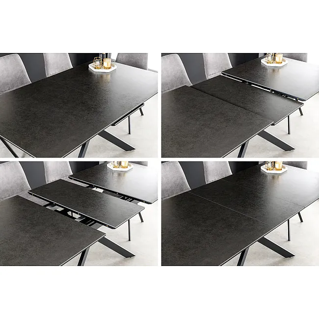 Rozkladací jedálenský stôl Alpine 43845 160/200x90cm Ceramik antracite
