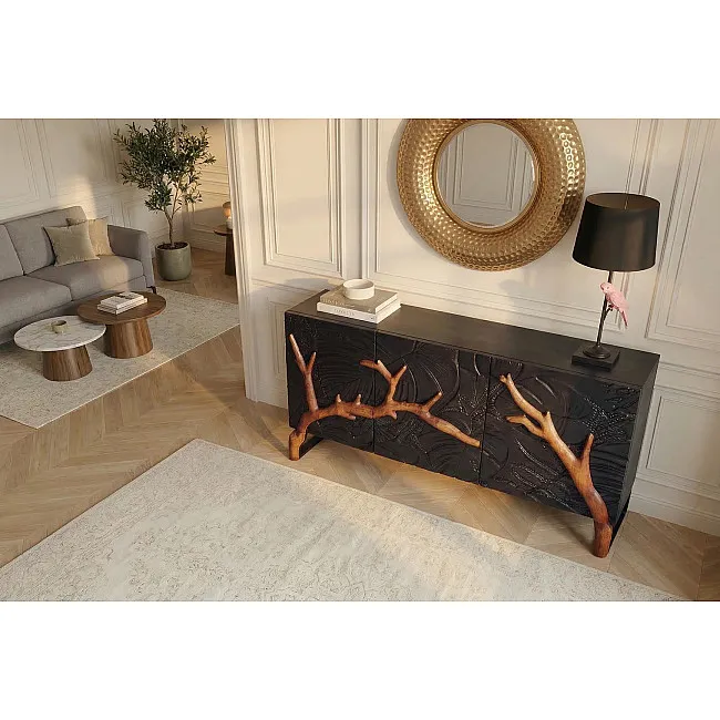 Komoda 46199 Forest 160cm Drevo Mango Čierne