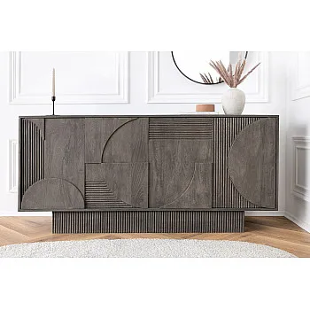 Komoda 46801 170cm Art Deco Drevo Mango Šedá