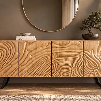 Komoda Fluid 177cm Drevo Mango Prírodné