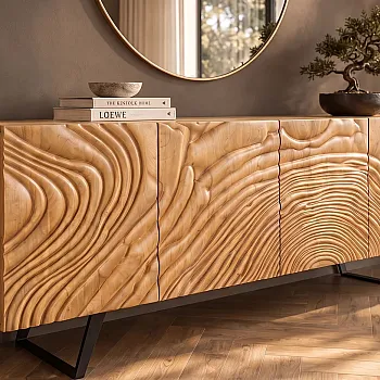 Komoda Fluid 177cm Drevo Mango Prírodné