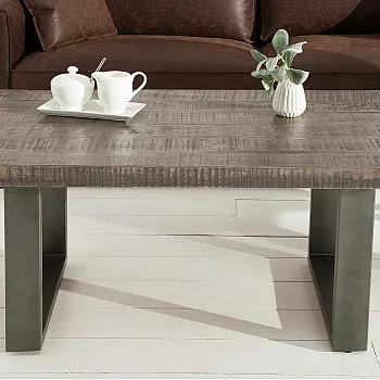 Konferenčný stôl 38661 100x60cm Drevo Mango šedý