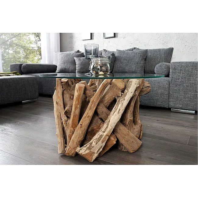 Konferenčný stôl Nature 39832 Ø60cm Drevo Teak