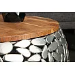 Konferenčný stôl 41433 2-Set Aluminium Silver/ Drevo Acacia