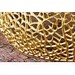 Konferenčný stôl Leaf 43228 Ø75cm Aluminium Gold + Drevo Acacia