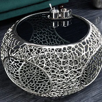 Konferenčný stôl Spin 44147 Ø75cm Aluminium Silver