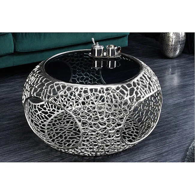 Konferenčný stôl Spin 44147 Ø75cm Aluminium Silver