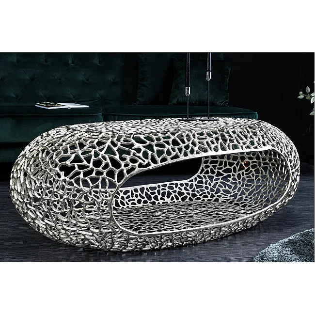 Konferenčný stôl Organic 44148 120x66cm Aluminium Silver