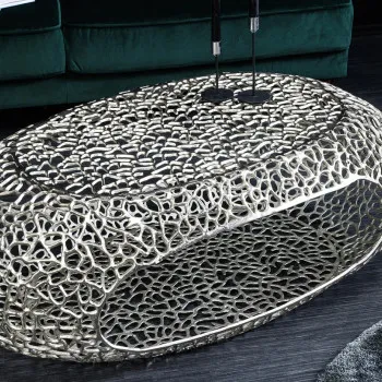 Konferenčný stôl Organic 44148 120x66cm Aluminium Silver