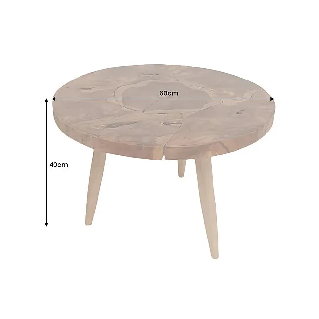 Konferenčný stôl Mosaik 44712 Ø60cm Drevo Teak
