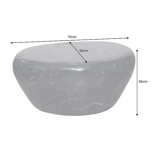 Konferenčný stôl Stone 44853 75x52cm Black marble look