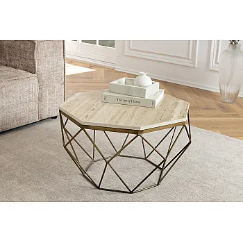 Konferenčný stôl Diamond 45204 Ø70cm Travertine