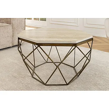 Konferenčný stôl Diamond 45204 Ø70cm Travertine