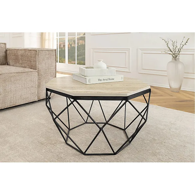 Konferenčný stôl Diamond 45205 Ø70cm Travertine