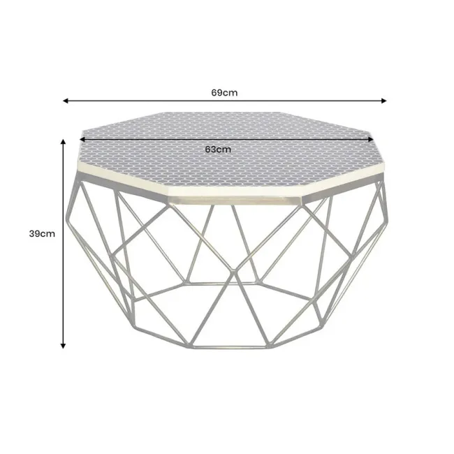 Konferenčný stôl Diamond 45215 Ø70cm Mosadz