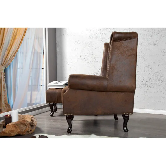 Kreslo 19448 Chesterfield Antik hnedá
