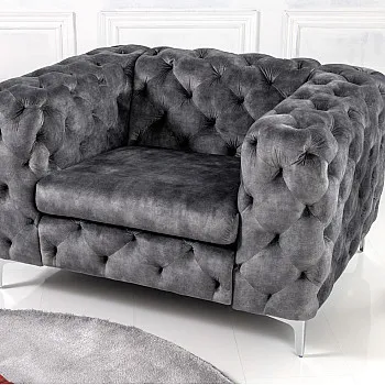 Kreslo 41297 Modern Barock Zamat Šedá