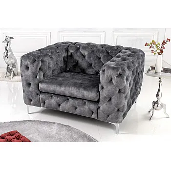 Kreslo 41297 Modern Barock Zamat Šedá