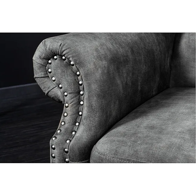 Kreslo 43520 Chesterfield Zamat šedá