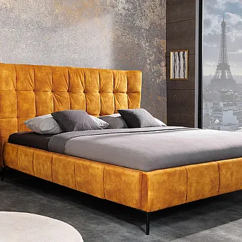 Posteľ 41666 160x200cm Boutique Zamat Žltá