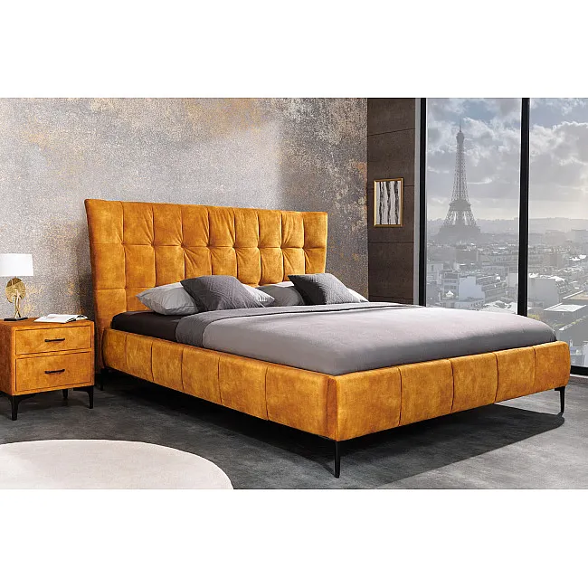 Posteľ 41666 160x200cm Boutique Zamat Žltá