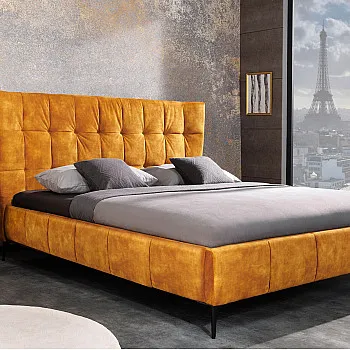 Posteľ 41667 180x200cm Boutique Zamat Žltá