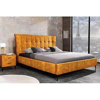 Posteľ 41667 180x200cm Boutique Zamat Žltá