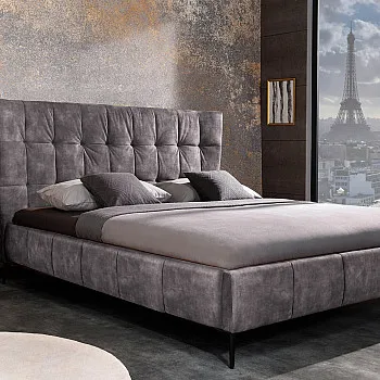 Posteľ 41669 160x200cm Boutique Zamat Tmavošedá