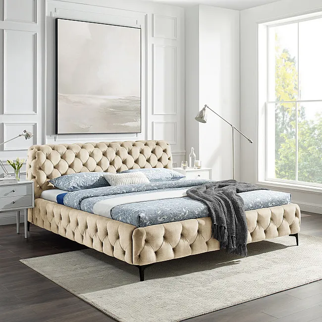 Posteľ 43256 180x200cm Modern Barock Zamat Champagner