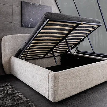 Posteľ 45332 Art Deco 180x200cm Bouclé Sivá + úložný prestor