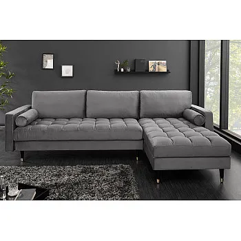 Rohová sedacia súprava 40273 Cozy - Zamat Šedá
