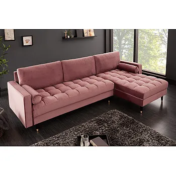 Rohová sedacia súprava 40276 Cozy - Zamat starorúžová