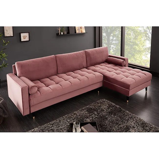 Rohová sedacia súprava 40276 Cozy - Zamat starorúžová