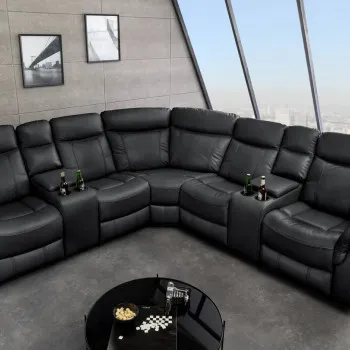 Rohová sedacia súprava Relax 47590 Hollywood - Čierna